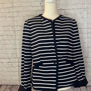 {The Limited} Stripped Navy and White Blazer